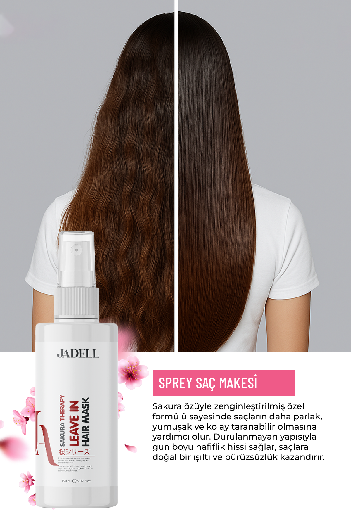 JADELL SAKURA THERAPY LEAVE IN HAİR MASK BESLEYİCİ ONARICI KERATİN BOTOKS ETKİLİ YOĞUN SAÇ BAKIM MASKESİ