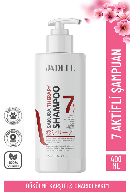 JADELL Sakura Therapy Shampoo 7active ( Sakura Çiçeği,biotin,keratin,vitamin B5 ) Onarıcı Besleyici Şampuan